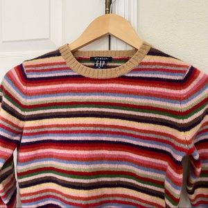 Gap Rainbow Striped Cropped Sweater